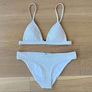 Onia Dani bikini top and Lily bottom striped white